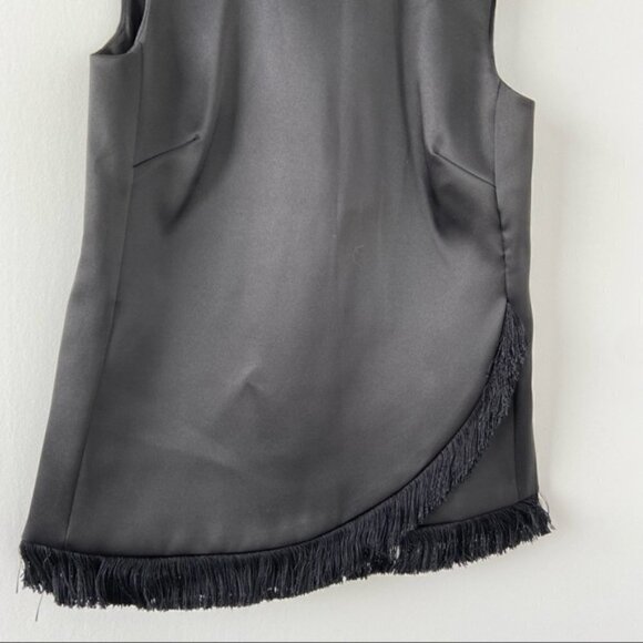 J.CREW Collection satin sleeveless shell Top with fringe sz XS/S - Picture 3 of 7